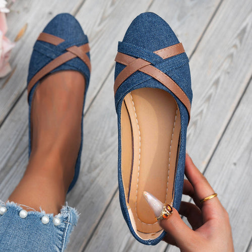 Damen Ballerinas mit lässigem Denim-Design EB