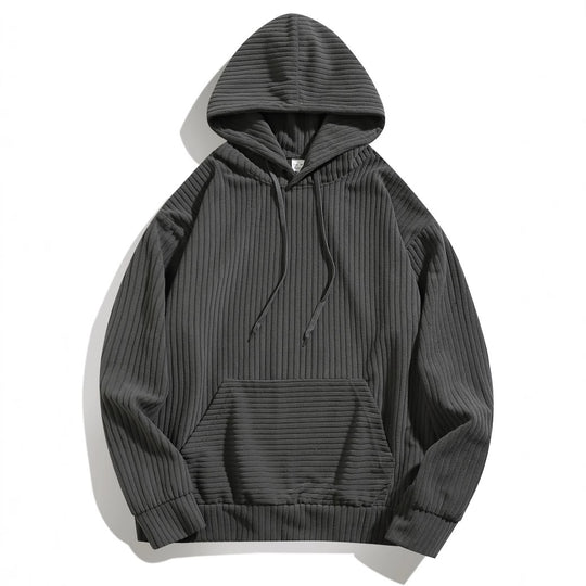 Herren Kapuzenpullover mit strukturierter Ripp-Textur und praktischen Taschen EB