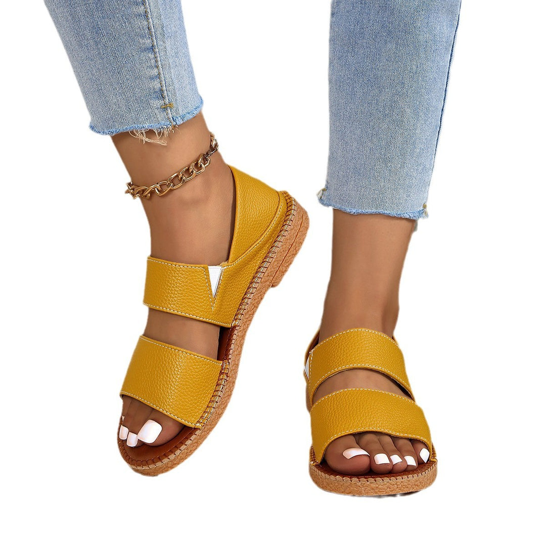 Damen Komfortable Riemensandalen mit doppeltem Klettverschluss EB
