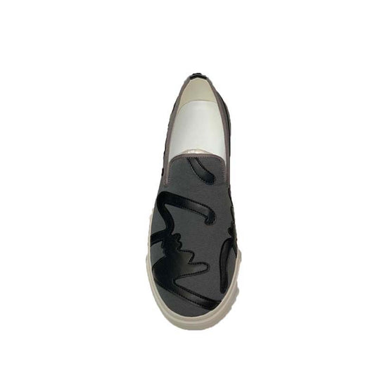 Damen Slip-On Sneakers mit auffälligem Design und rutschfester Laufsohle EB