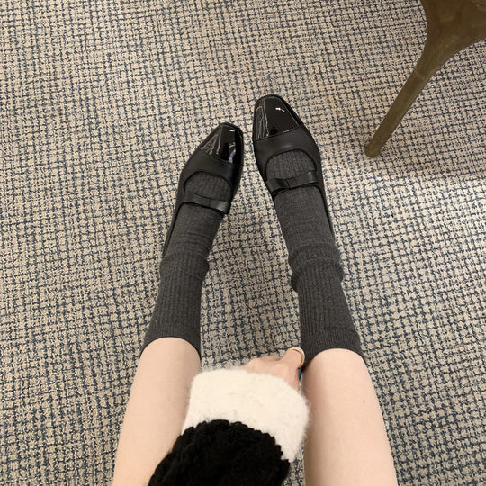 Damen Ballerina-Pumps mit dekorativem Schleifenakzent und hochglänzender Spitze EB