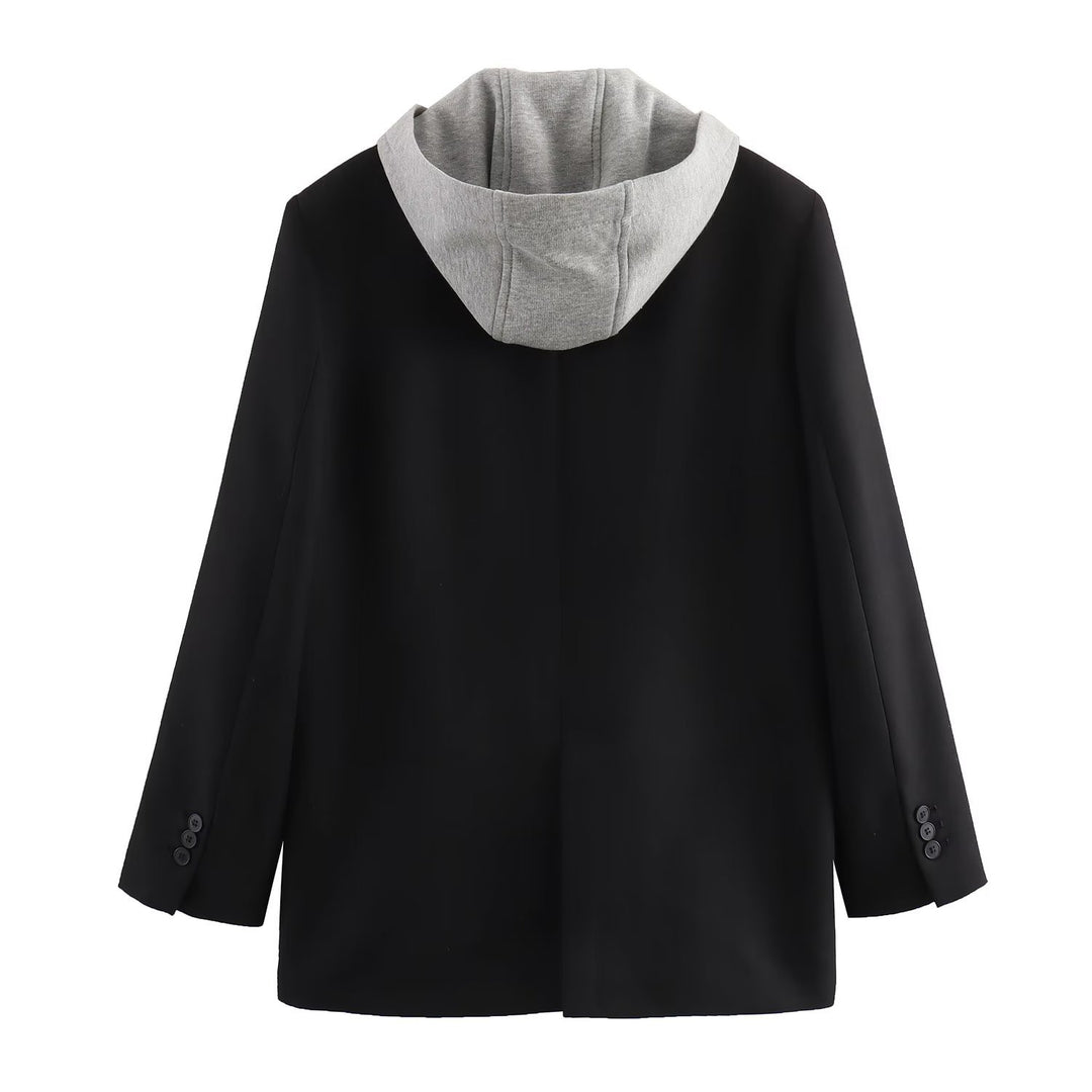 EB | Abnehmbarer Kapuzenblazer Damen - Lässig - Unifarben
