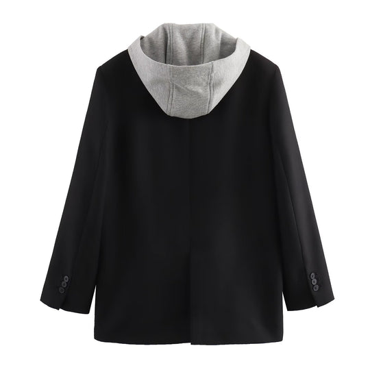 EB | Abnehmbarer Kapuzenblazer Damen - Lässig - Unifarben