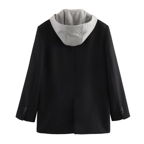 EB | Abnehmbarer Kapuzenblazer Damen - Lässig - Unifarben