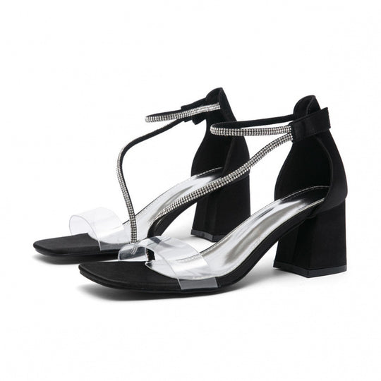 Damen Sandalen mit eleganter Glitzerverzierung EB