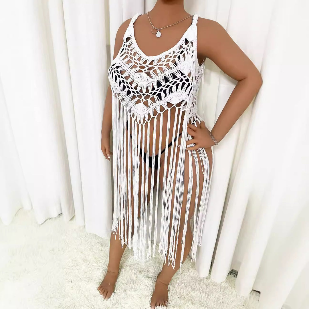 Damen Strandponcho mit Fransen EB