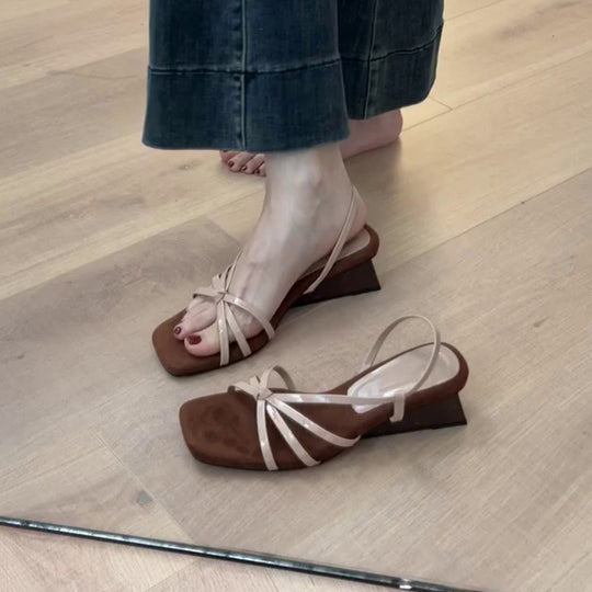 Damen Slingback-Pumps mit modischem Design und bequemer Wedge-Sohle EB