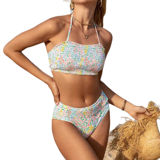 Damen Bandeau-Bikini mit floralen Details EB