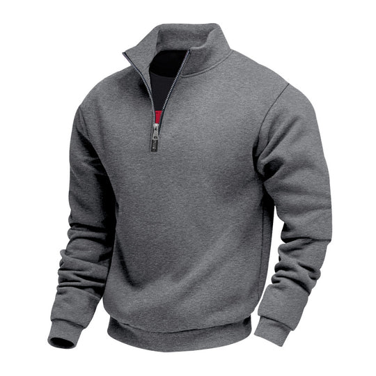 Herren Sweatpullover mit halbem Reißverschluss und atmungsaktiver Struktur EB