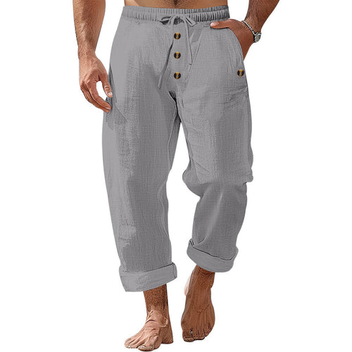 Herren lockere Strandhose mit verstellbarem Kordelzug und praktischen Seitentaschen EB