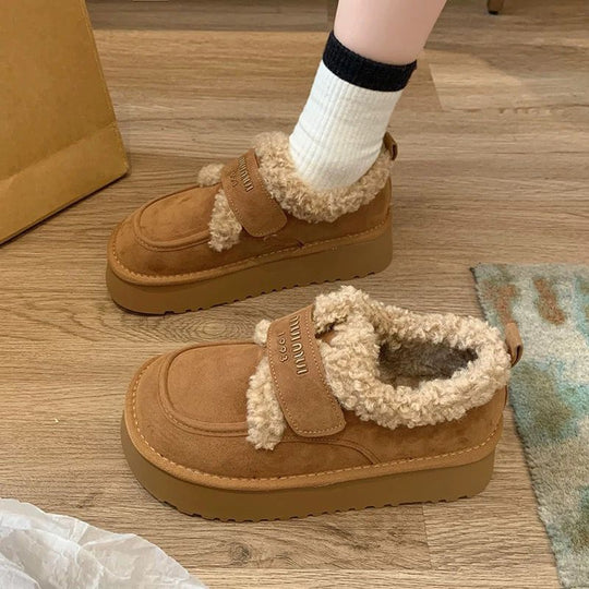 Damen Komfort-Sneaker mit kuscheligem Innenfutter und praktischem Klettverschluss EB