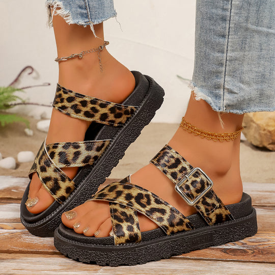 Damen Komfortable Flip-Flop-Sandalen mit modischem Riemendesign und robustem Profil EB
