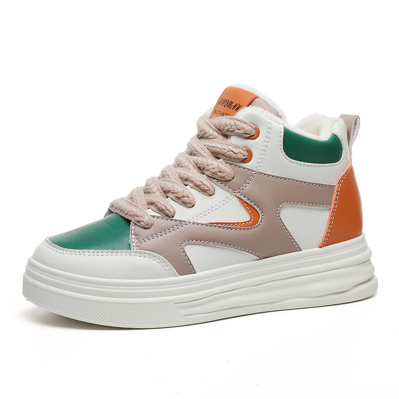Damen modische High-Top Sneakers mit trendigen Farbakzenten EB