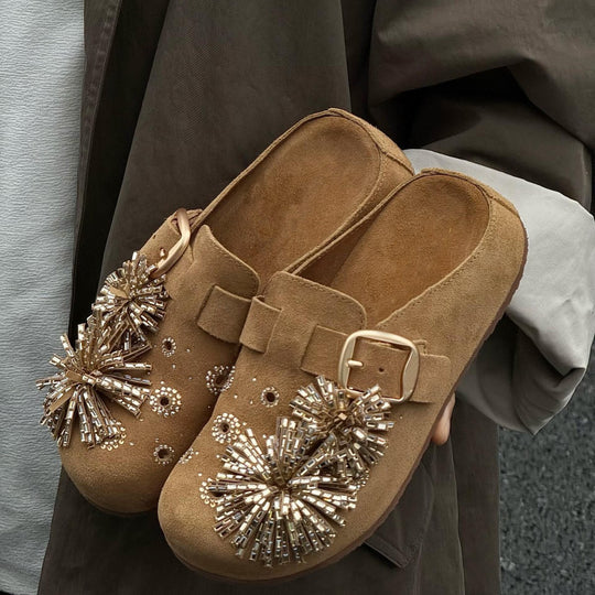 Damen Mokassins mit funkelnden Detailakzenten und verstellbarem Riemchen EB