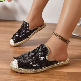 Damen Glitzernde Espadrilles mit bequemer Einlegesohle EB