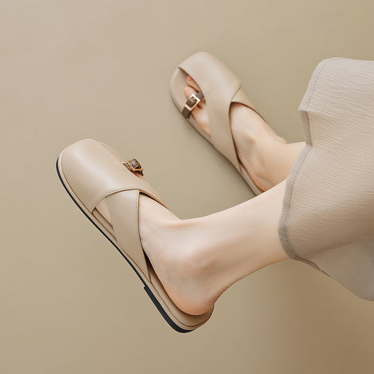 Damen Bogen-Sandalen mit trendy Riemen und komfortabler Fußbettgestaltung EB