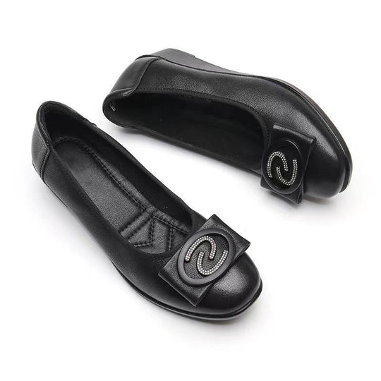 Damen Elegante Ballerinas mit modischer Schleifenverzierung und komfortabler Wedge-Sohle EB