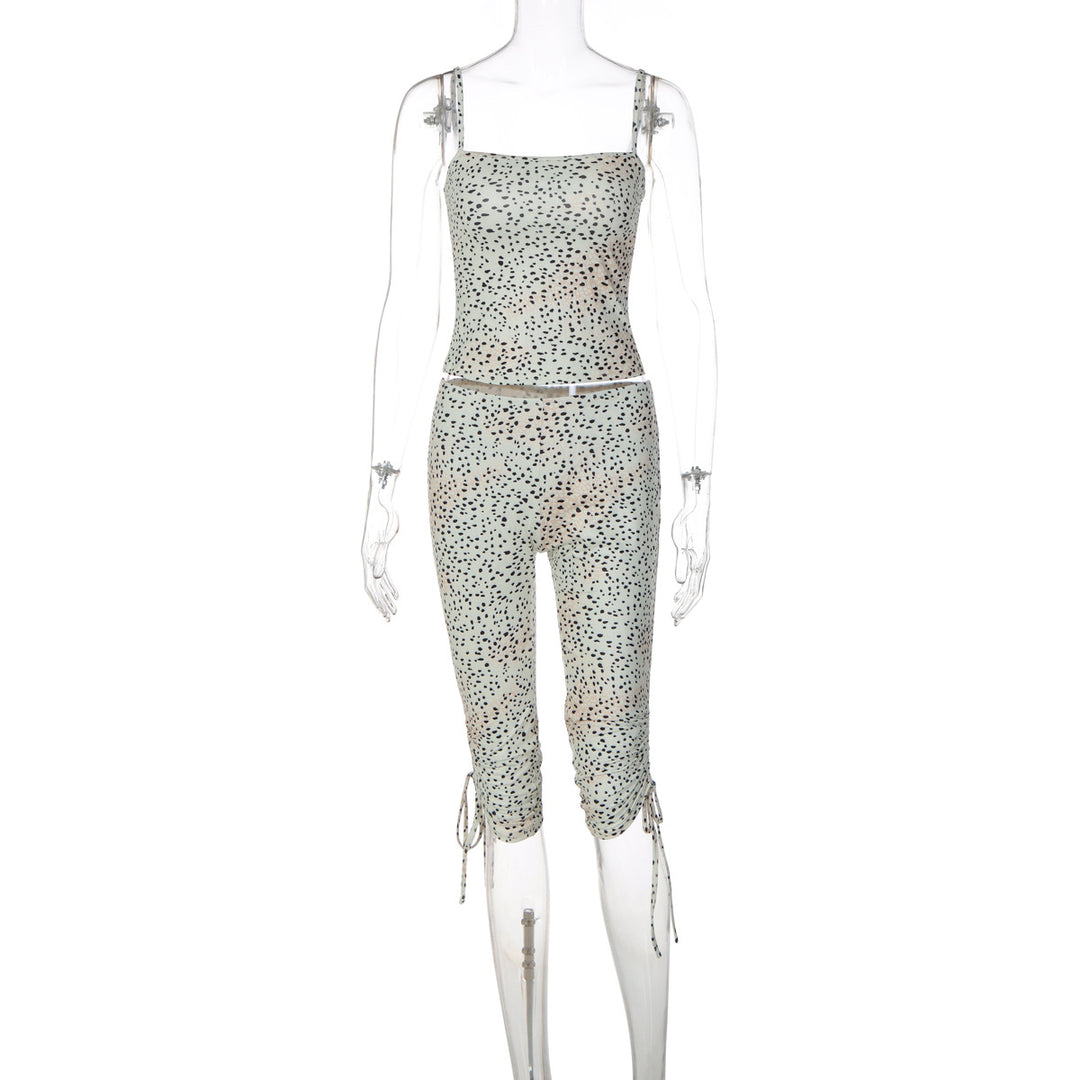 Damen Sportliches Set mit Spitzenträgern EB