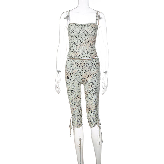 Damen Sportliches Set mit Spitzenträgern EB