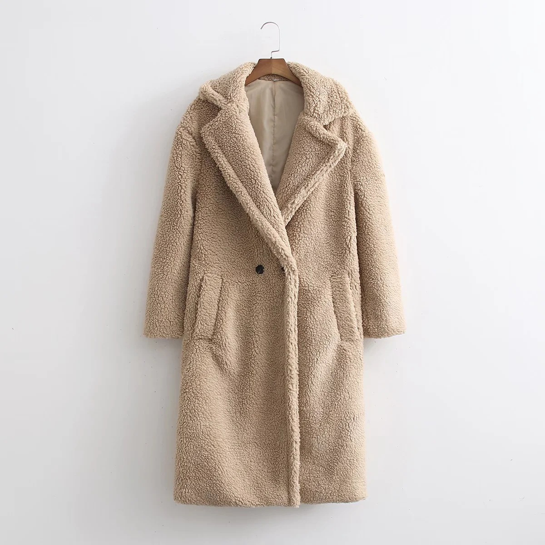 EB | Langer Damen-Teddy-Mantel Warme