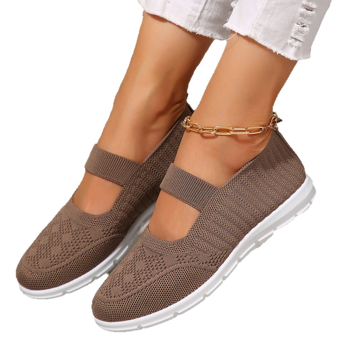 Damen Atmungsaktive und flexible Ballerinas mit elastischem Riemen EB