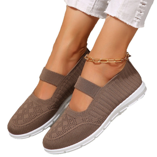 Damen Atmungsaktive und flexible Ballerinas mit elastischem Riemen EB