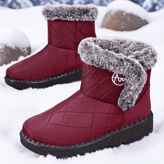 Damen Thermo-Winterstiefel mit weichem Kunstfellkragen EB