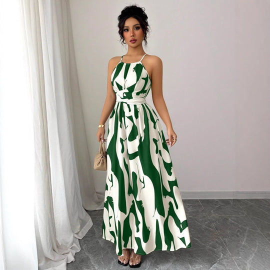 Damen Maxikleid mit modernen Animal-Prints EB