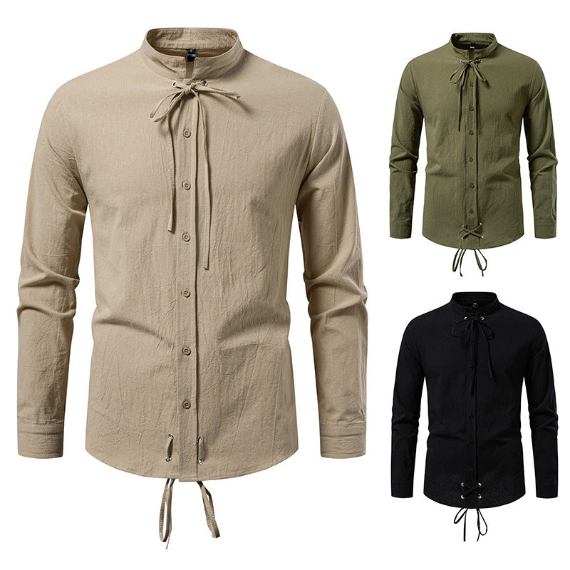 Herren Longsleeve Hemd mit modernem Kordelzug EB