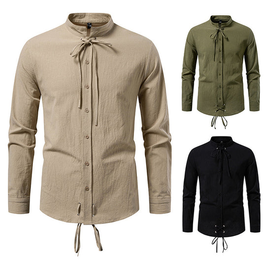 Herren Longsleeve Hemd mit modernem Kordelzug EB