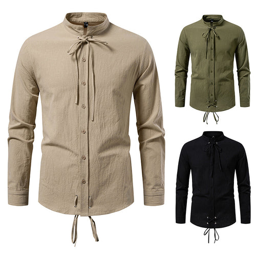 Herren Longsleeve Hemd mit modernem Kordelzug EB