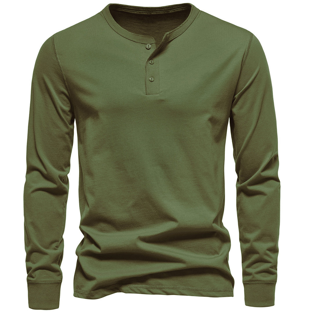 Herren Langarm-Henley-Shirt mit Knopfleiste und hohem Tragekomfort EB