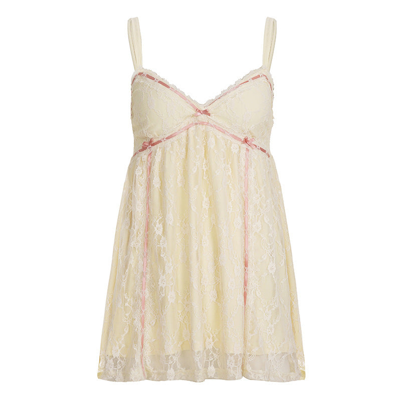 Damen Spitzen-Nachtkleid mit zarten Details und verstellbaren Trägern EB