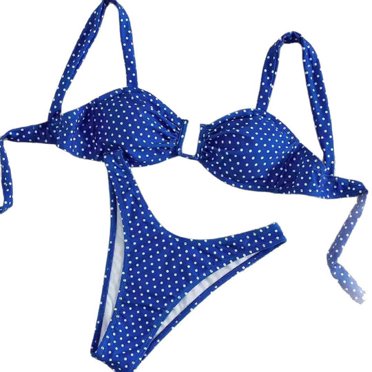 Damen Bikini mit gepolstertem Oberteil und verspieltem Punktedesign EB