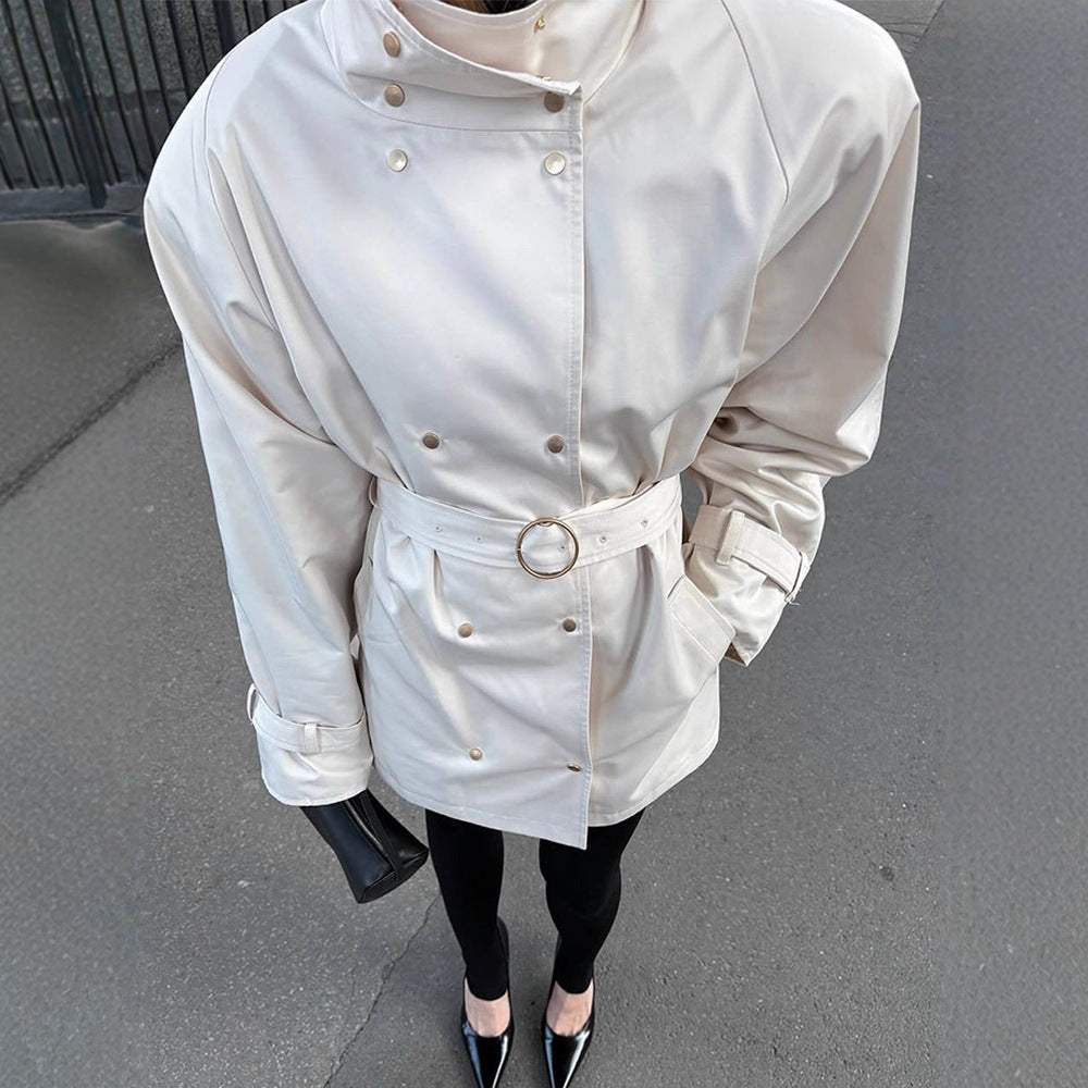 Damen oversized Trenchcoat mit doppeltem Kragen EB