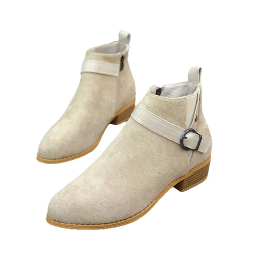 Damen modische Stiefeletten mit elegantem Riemen und rutschfester Sohle EB