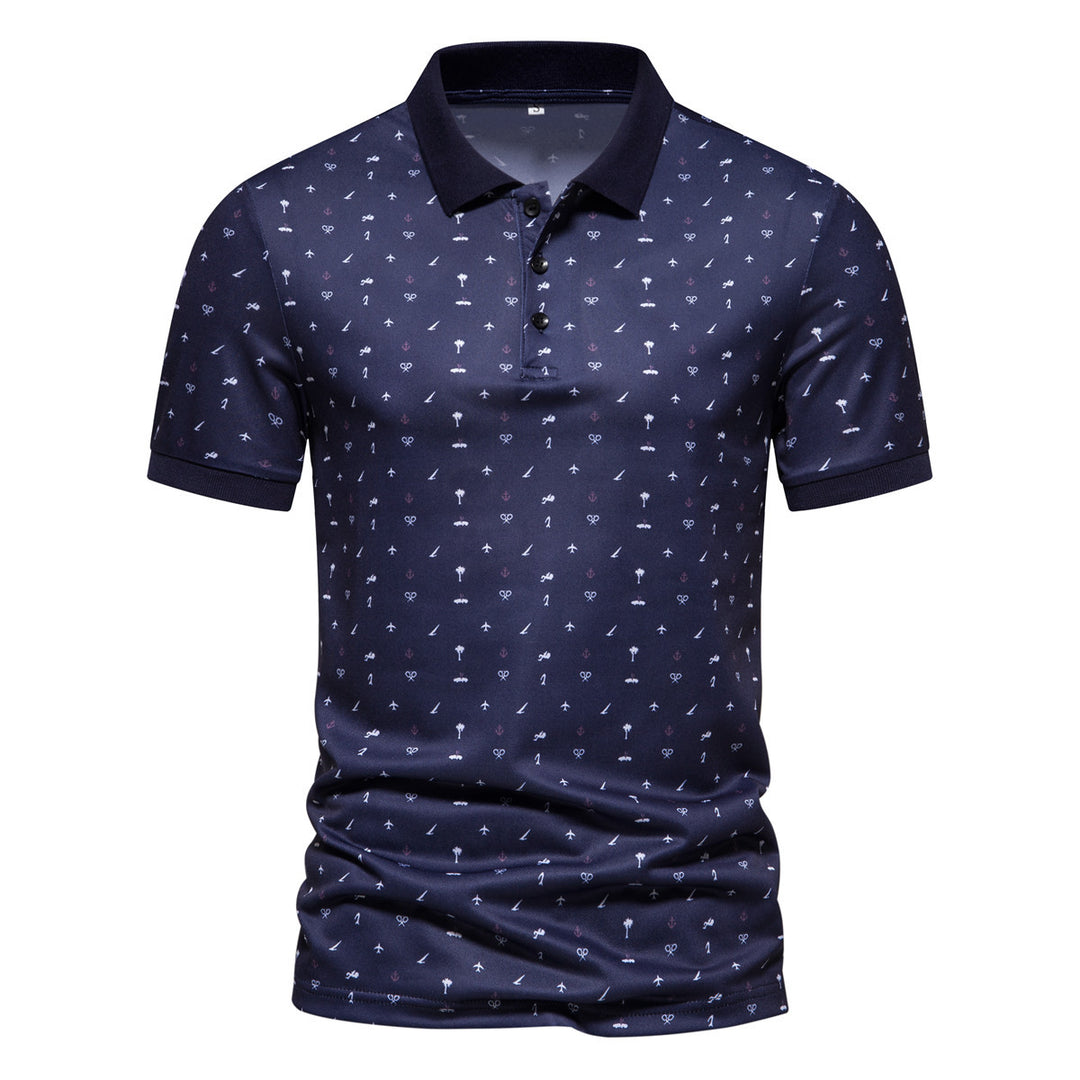 Herren Polohemd mit stilvollem Allover-Muster EB