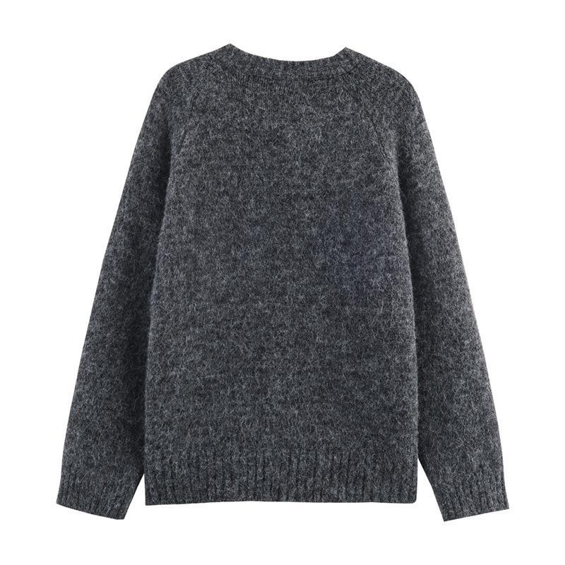 Damen Strickjacke mit bunten Pilzmotiven und bequemen Knopfdetails EB