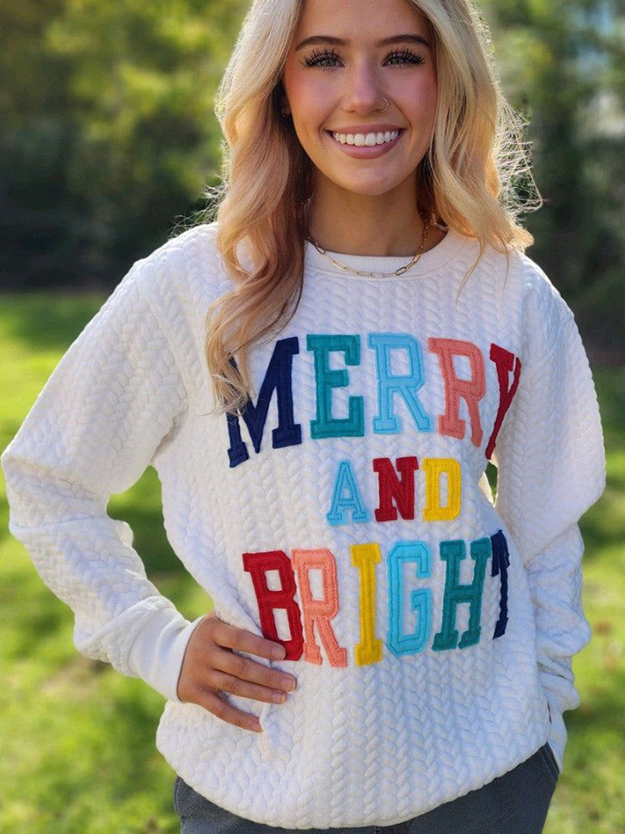Damen Gemütlicher Sweatshirt mit fröhlicher Schriftzuggestaltung EB