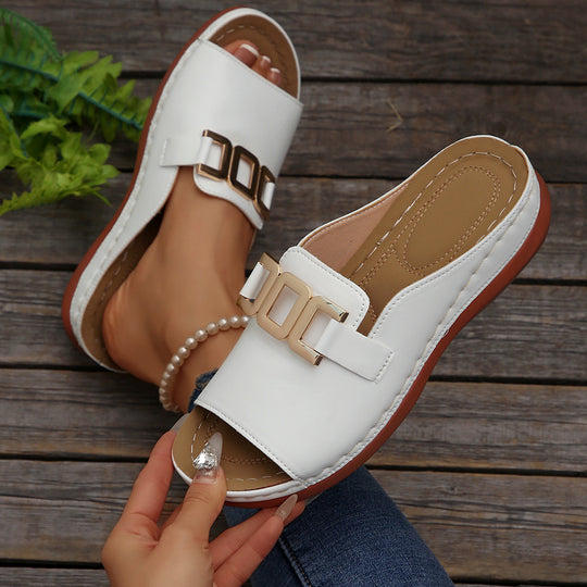 Damen modische Schlappen mit eleganter Schnalle EB