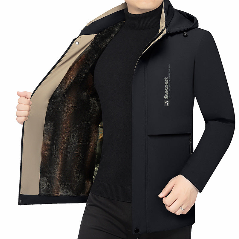 Herren Wattierte Stehkragenjacke mit wasserabweisender Oberfläche und Reißverschlusstaschen EB