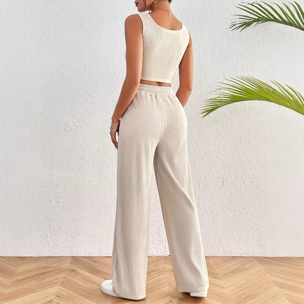 Damen gemütliches Ripp-Set mit weitem Schnitt EB