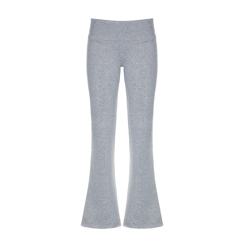Damen nan weiche Highwaist Yoga-Schlaghose mit ausgestelltem Bein und Stretchbund EB