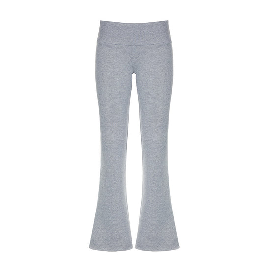 Damen nan weiche Highwaist Yoga-Schlaghose mit ausgestelltem Bein und Stretchbund EB