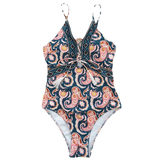 Damen eleganter Einteiler mit verspieltem Muster EB