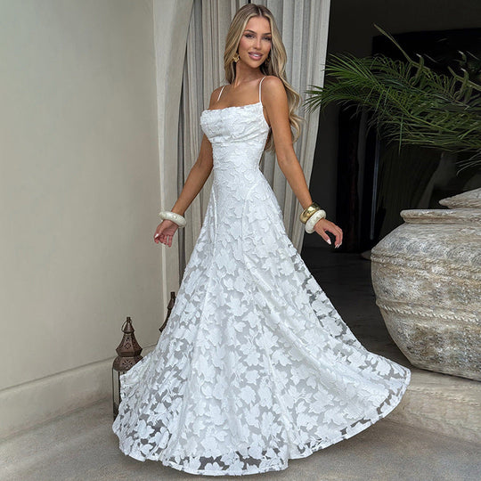 Damen Elegantes Abendkleid mit Wunderschönen Floral Mustern und Raffinierten Details EB