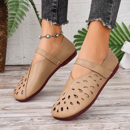Damen bequeme Schlupfsandalen mit durchbrochenem Design EB