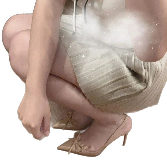 Damen stilvolle Slingback-Heels mit eleganter Schleifenverzierung EB