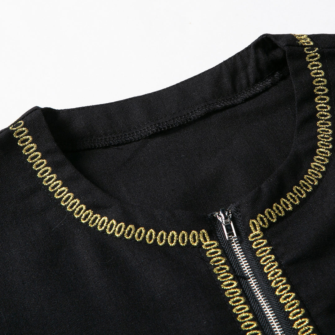 Herren elegantes Tunika-Kleid mit feinen Stickdetails EB