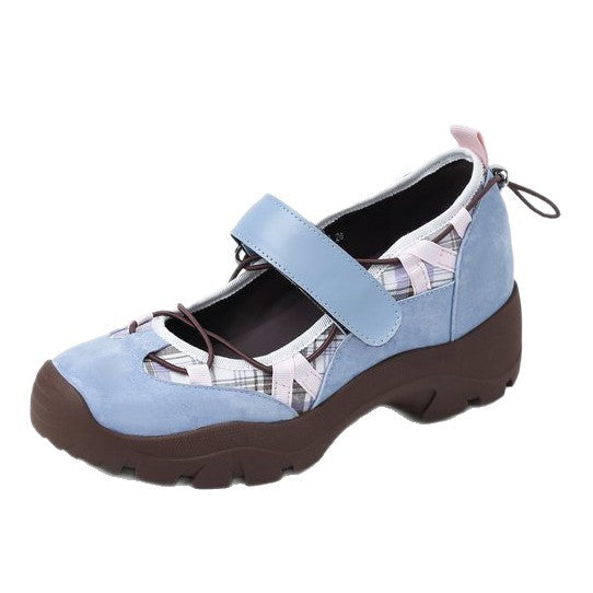 Damen modische Slipper mit verstellbarem Klettverschluss und robustem Sohlenprofil EB